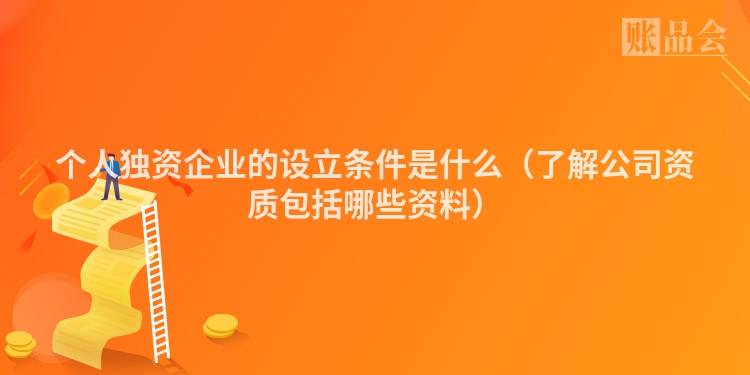 个人独资企业的设立条件是什么（了解公司资质包括哪些资料）