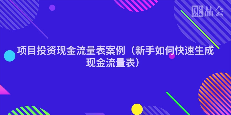 项目投资现金流量表案例（新手如何快速生成现金流量表）