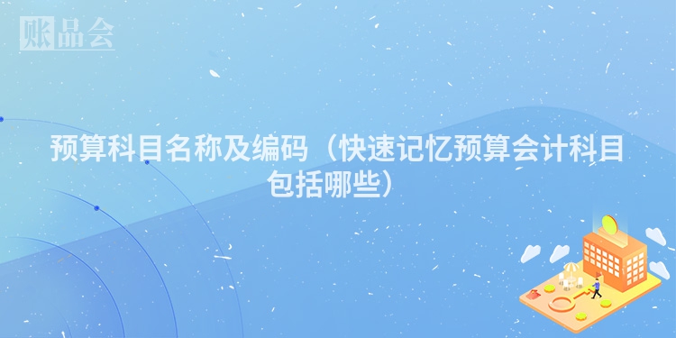 预算科目名称及编码（快速记忆预算会计科目包括哪些）