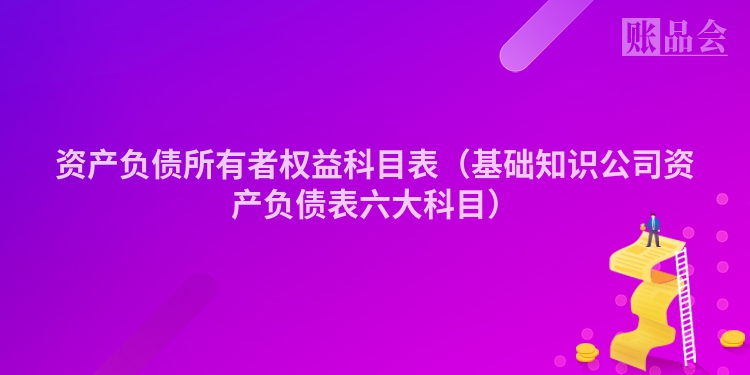 资产负债所有者权益科目表（基础知识公司资产负债表六大科目）