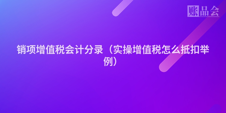 销项增值税会计分录（实操增值税怎么抵扣举例）