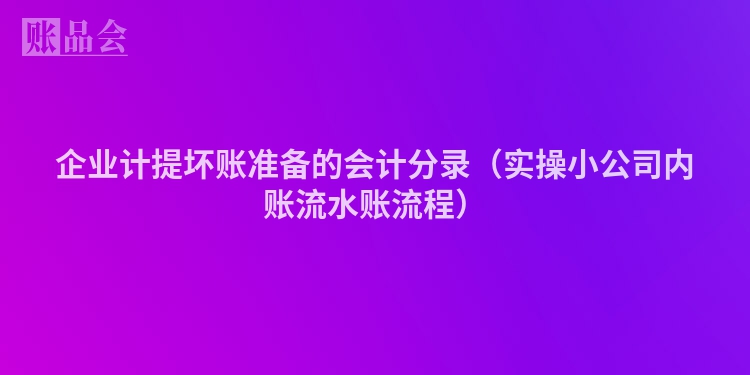 企业计提坏账准备的会计分录（实操小公司内账流水账流程）