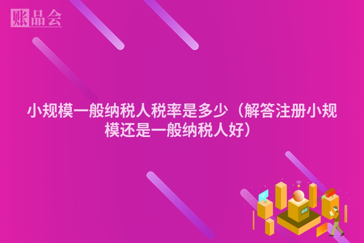 小规模一般纳税人税率是多少（解答注册小规模还是一般纳税人好）