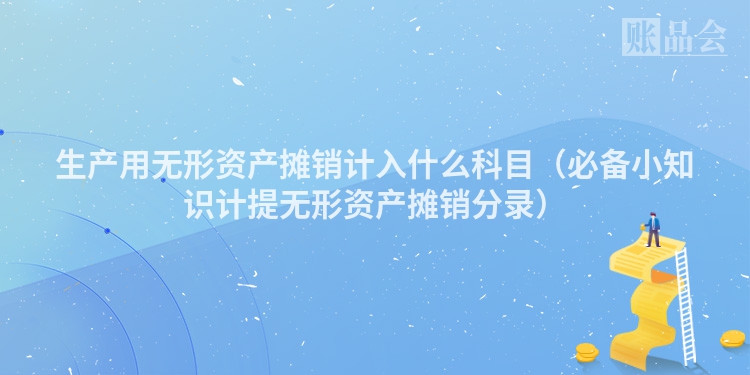 生产用无形资产摊销计入什么科目（必备小知识计提无形资产摊销分录）