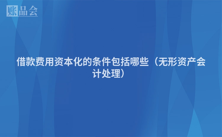 借款费用资本化的条件包括哪些（无形资产会计处理）