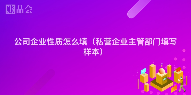 公司企业性质怎么填（私营企业主管部门填写样本）