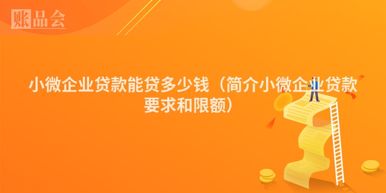 小微企业贷款能贷多少钱（简介小微企业贷款要求和限额）