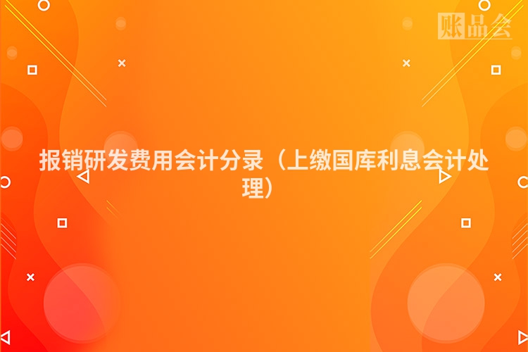 报销研发费用会计分录（上缴国库利息会计处理）