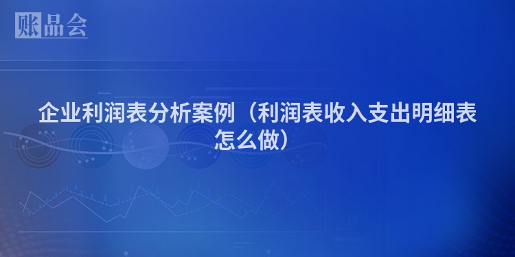 企业利润表分析案例（利润表收入支出明细表怎么做）