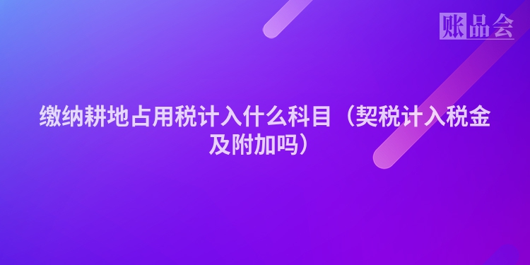 缴纳耕地占用税计入什么科目（契税计入税金及附加吗）