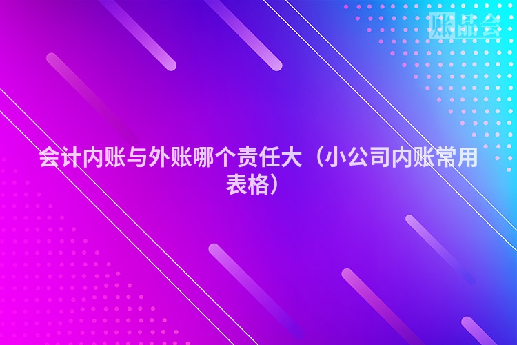 会计内账与外账哪个责任大（小公司内账常用表格）