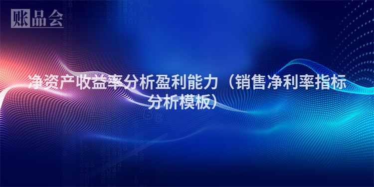 净资产收益率分析盈利能力（销售净利率指标分析模板）