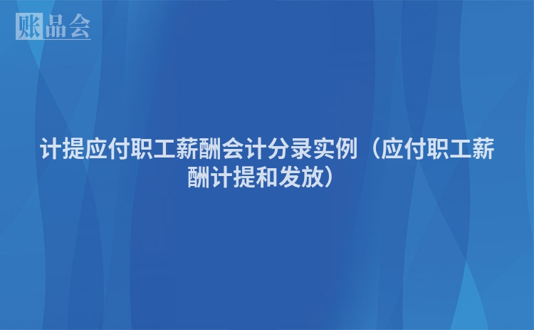 计提应付职工薪酬会计分录实例（应付职工薪酬计提和发放）