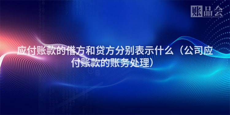应付账款的借方和贷方分别表示什么（公司应付账款的账务处理）