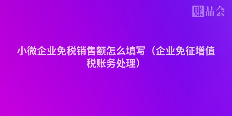 小微企业免税销售额怎么填写（企业免征增值税账务处理）