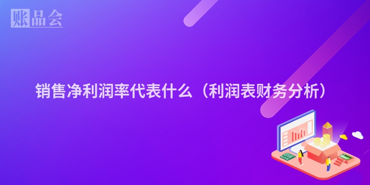 销售净利润率代表什么（利润表财务分析）