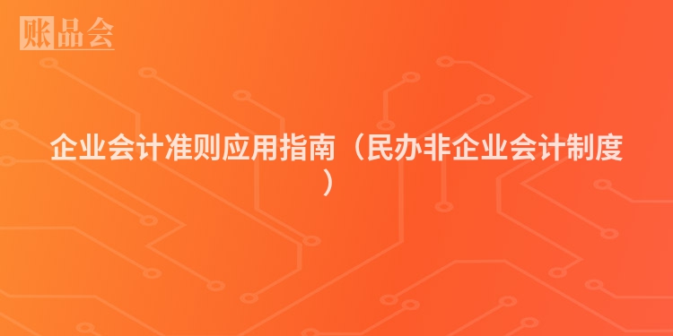 企业会计准则应用指南（民办非企业会计制度）