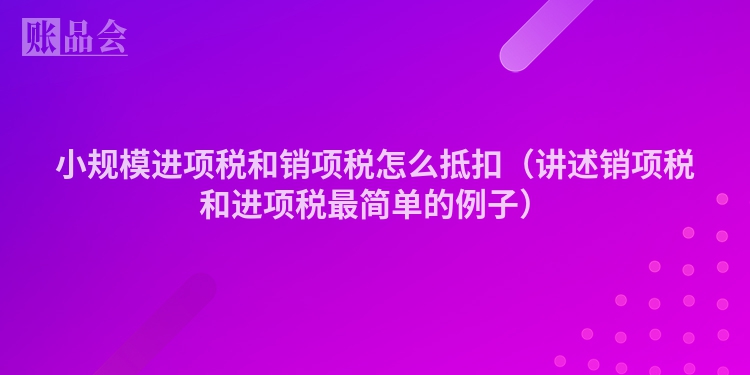 小规模进项税和销项税怎么抵扣（讲述销项税和进项税最简单的例子）
