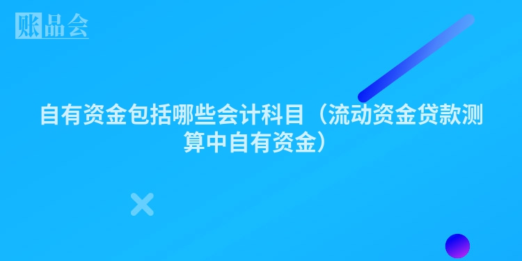 自有资金包括哪些会计科目（流动资金贷款测算中自有资金）