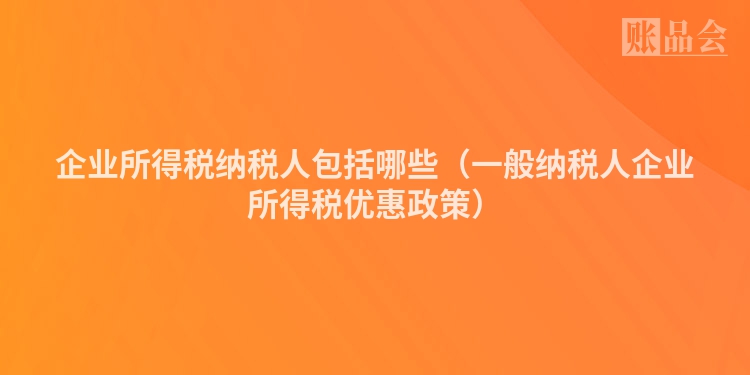 企业所得税纳税人包括哪些（一般纳税人企业所得税优惠政策）