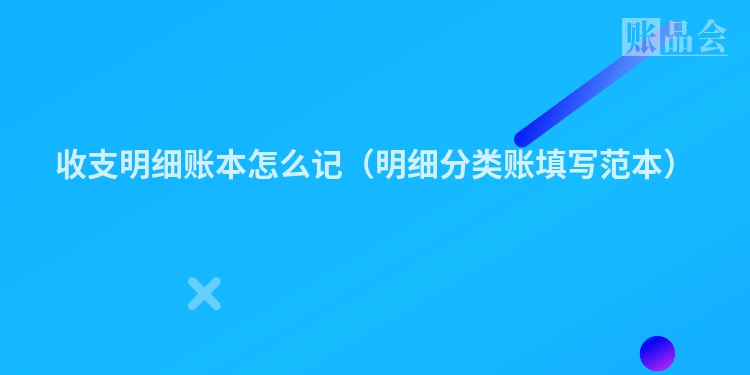 收支明细账本怎么记(明细分类账填写范本)