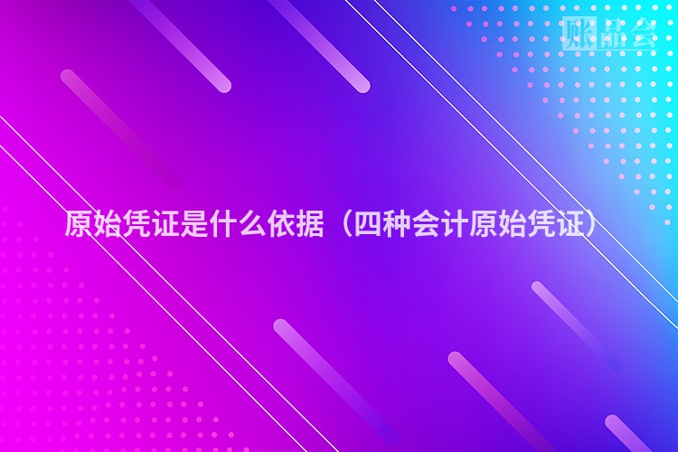 原始凭证是什么依据（四种会计原始凭证）
