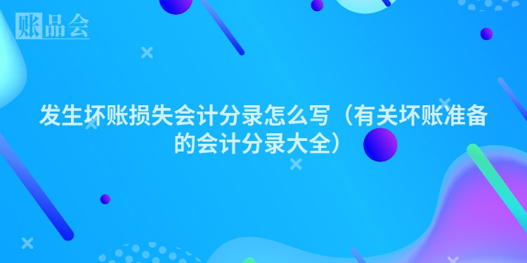 发生坏账损失会计分录怎么写（有关坏账准备的会计分录大全）