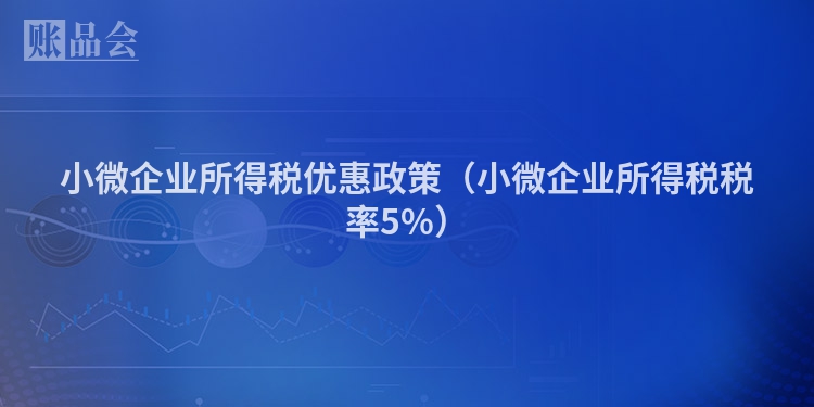 小微企业所得税优惠政策（小微企业所得税税率5%）
