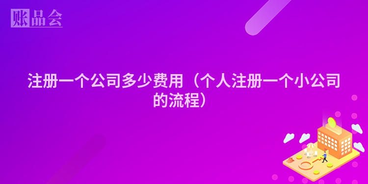 注册一个公司多少费用（个人注册一个小公司的流程）