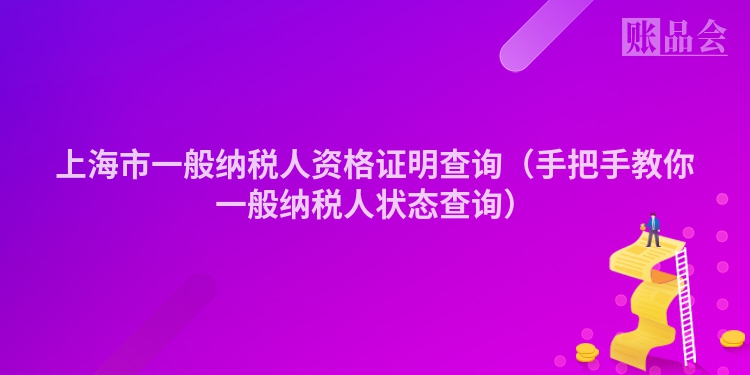 上海市一般纳税人资格证明查询（手把手教你一般纳税人状态查询）
