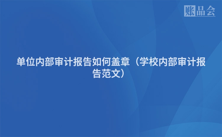 单位内部审计报告如何盖章（学校内部审计报告范文）