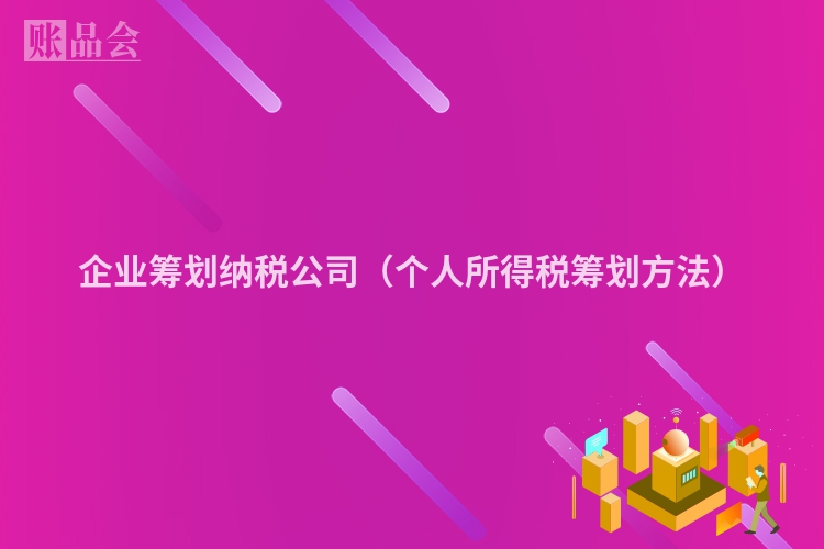企业筹划纳税公司（个人所得税筹划方法）