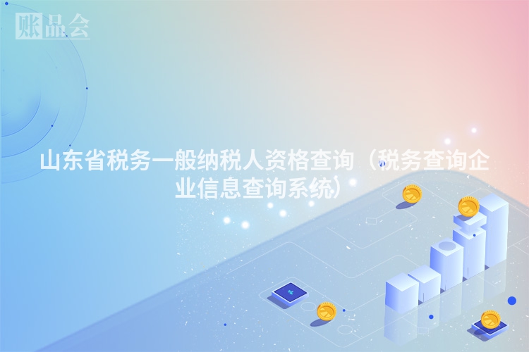 山东省税务一般纳税人资格查询（税务查询企业信息查询系统）