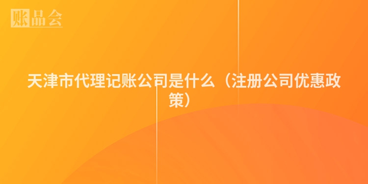 天津市代理记账公司是什么（注册公司优惠政策）