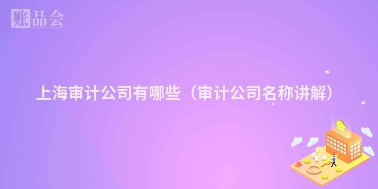 上海审计公司有哪些(审计公司名称讲解)