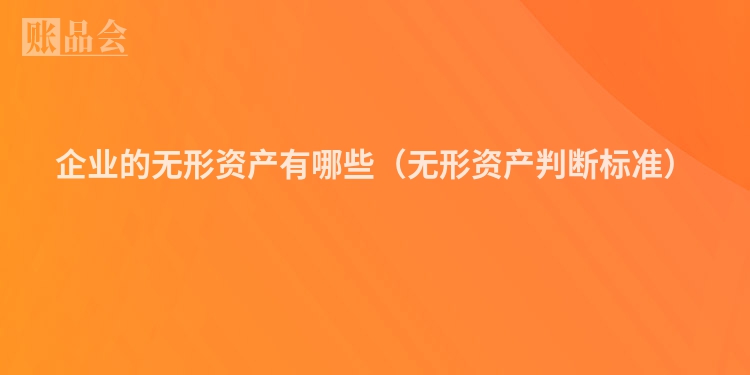 企业的无形资产有哪些（无形资产判断标准）