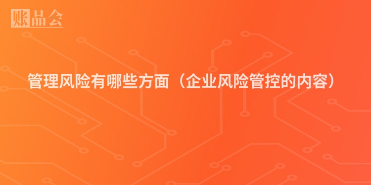 管理风险有哪些方面（企业风险管控的内容）