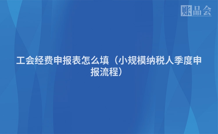 工会经费申报表怎么填（小规模纳税人季度申报流程）
