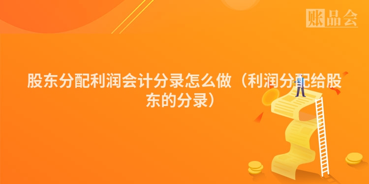 股东分配利润会计分录怎么做（利润分配给股东的分录）
