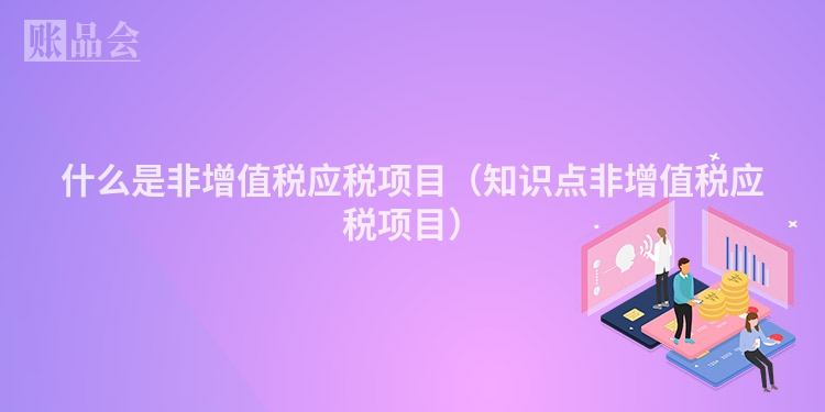 什么是非增值税应税项目（知识点非增值税应税项目）