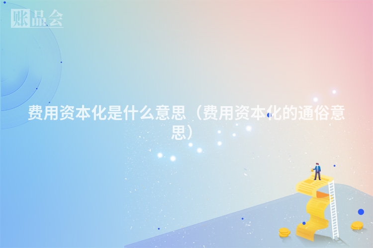 费用资本化是什么意思（费用资本化的通俗意思）