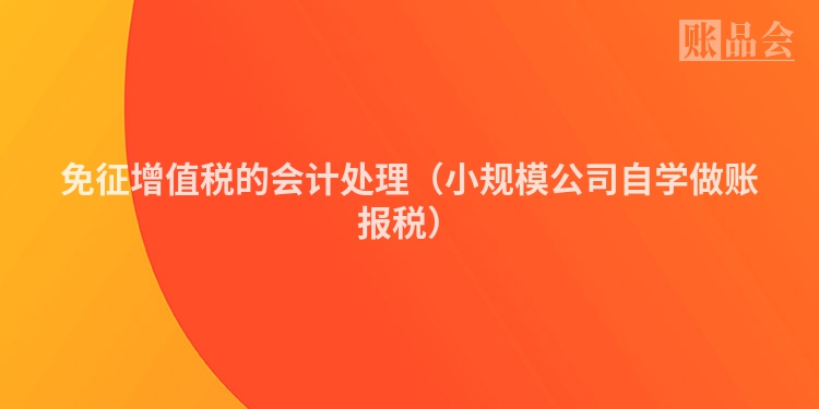 免征增值税的会计处理（小规模公司自学做账报税）