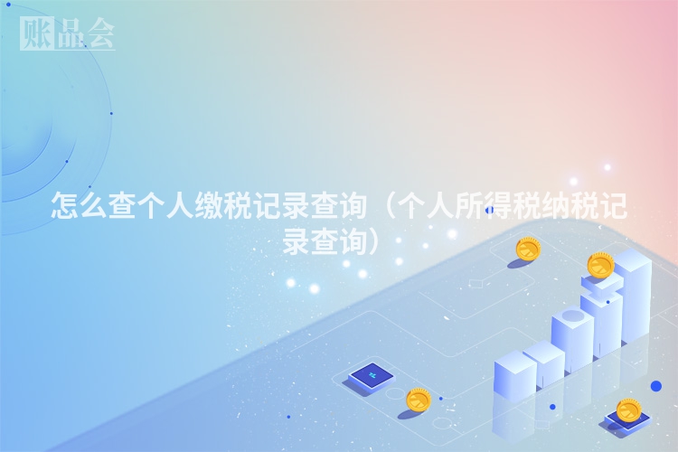 怎么查个人缴税记录查询（个人所得税纳税记录查询）