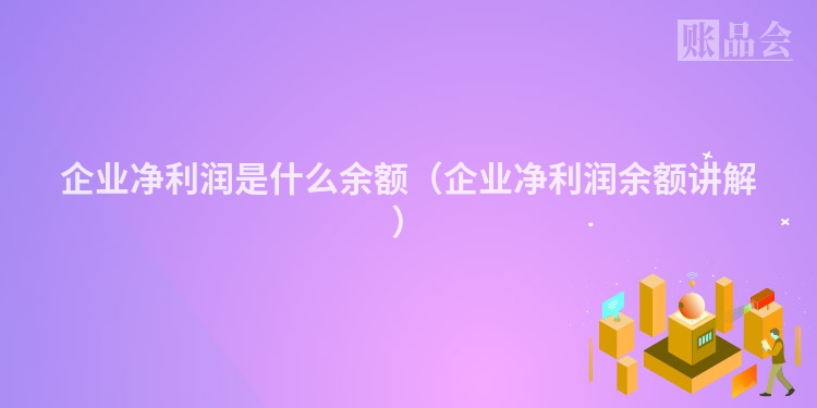 企业净利润是什么余额（企业净利润余额讲解）