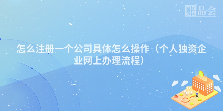 怎么注册一个公司具体怎么操作（个人独资企业网上办理流程）