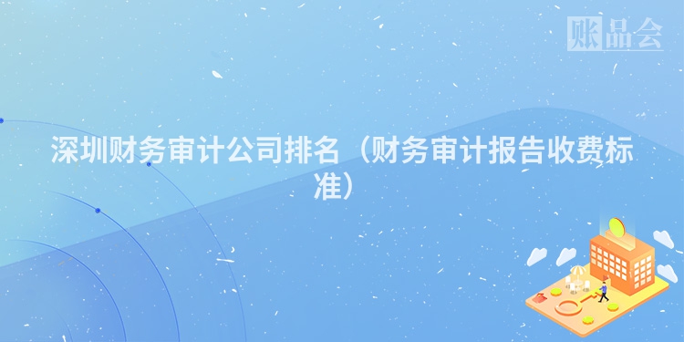 深圳财务审计公司排名（财务审计报告收费标准）